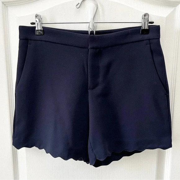 Banana Republic Shorts Scalloped Hem Navy Blue Size 0 - Picture 5 of 16